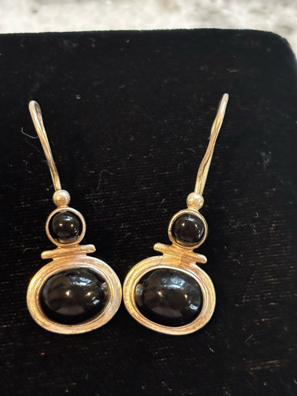 Silpada Sterling Silver Drop Earrings with Black Onyx Accents